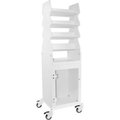 Trippnt White Tall Slanted Suture Cart with Bulk Storage Area, Clear Acrylic Door 50252